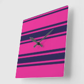 Rosa Navy Streifen Quadratische Wanduhr (Winkel)