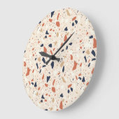 Rosa Navy Terrazzo-Effekt Große Wanduhr (Winkel)
