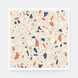 Rosa Navy Terrazzo-Effekt Serviette