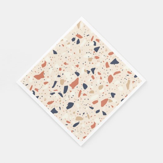 Rosa Navy Terrazzo-Effekt Serviette (Ecke)