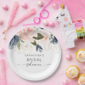 Rosa Navy Wasserfarbenes Brautparty Pappteller (Party)