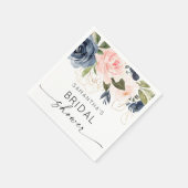 Rosa Navy Wasserfarbenes Brautparty Serviette (Ecke)