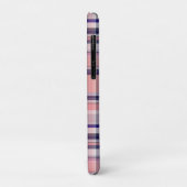 Rosa Navy Weiße Preppy Madras Quatrefolienmonogram Case-Mate iPhone Hülle (Hinten/Links)