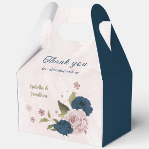 rosa navyblaue Blumen Hochzeit  Geschenkschachtel