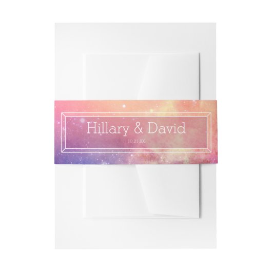 Rosa Nebel Einladung Bauchband Einladungsbanderole (Vorderseite Beispiel)