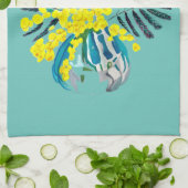 Rosa Nebel Frangipani Plumeria Beach Art Geschirrtuch (Gefaltet)