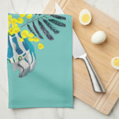 Rosa Nebel Frangipani Plumeria Beach Art Geschirrtuch (Viertel Falte)