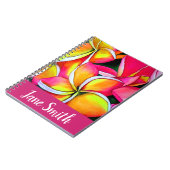 Rosa Nebel Frangipani Plumeria Beach Art Notizblock (Linke Seite)