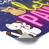 Rosa Nebel Glühen Niedlich Katzenkätzchen Pawty Wi Poster (Ecke)