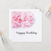 Rosa Nelke Blume Happy Birthday Karte (Vorderseite/Rückseite Beispiel)