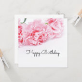 Rosa Nelke Blume Happy Birthday Karte (Vorderseite/Rückseite Beispiel)