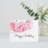 Rosa Nelke Blume Happy Birthday Postkarte (Stehend Vorderseite)