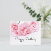 Rosa Nelke Blume Happy Birthday Postkarte (Stehend Vorderseite)