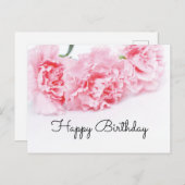 Rosa Nelke Blume Happy Birthday Postkarte (Vorne/Hinten)