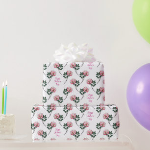Rosa Nelke mit Text Muttertag Geschenkpapier