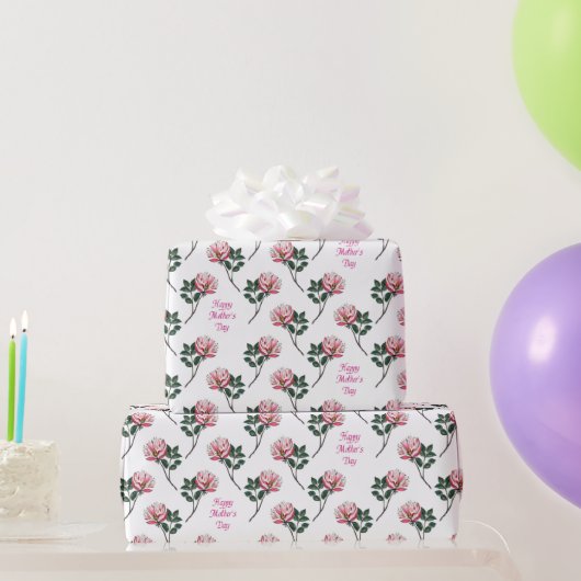 Rosa Nelke mit Text Muttertag Geschenkpapier (Partygeschenke)
