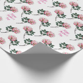 Rosa Nelke mit Text Muttertag Geschenkpapier (Ecke)