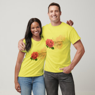 Rosa Nelke mit Text T-Shirt