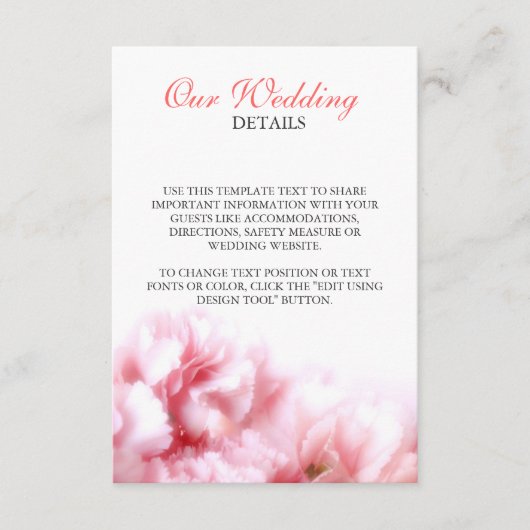 Rosa Nelken Begleitkarte (Vorderseite)