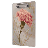 Rosa Nelken-Blumen-Gold Klemmbrett (Links)