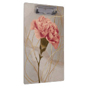 Rosa Nelken-Blumen-Gold Klemmbrett (Rechts)