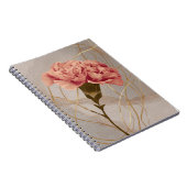 Rosa Nelken-Blumen-Gold Notizblock (Rechte Seite)