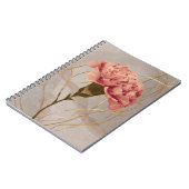 Rosa Nelken-Blumen-Gold Notizblock (Linke Seite)