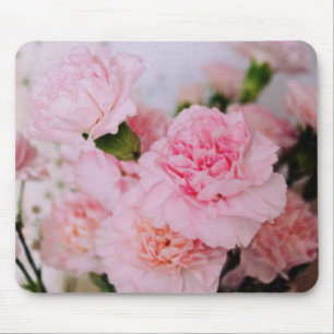 rosa Nelken Blumen im Vintage-Stil Fotografie Mousepad