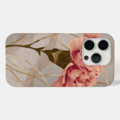 Rosa Nelken-Blüten-Gold Case-Mate iPhone Hülle (Rückseite (Horizontal))