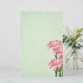Rosa Nelken Briefpapier (Stehend Vorderseite)