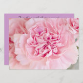 Rosa Nelken Einladung (Vorne/Hinten)