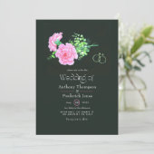 Rosa Nelken Gay Wedding Einladung (Stehend Vorderseite)