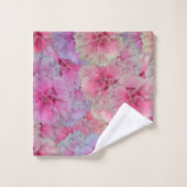 Rosa Nelken im Vintagen Stil Badhandtuch Set (Waschlappen)