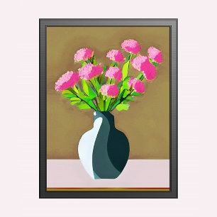 Rosa Nelken in der Vase Moderne Kunst Poster