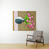 Rosa Nelken in der Vase Moderne Kunst Wandteppich (Beispiel (Horizontal))