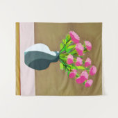 Rosa Nelken in der Vase Moderne Kunst Wandteppich (Vorderseite (Horizontal))