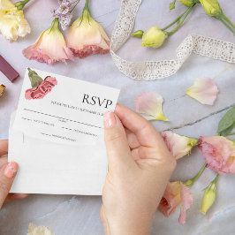 Rosa Nelken in der Weißen Moderne RSVP Karte