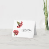 Rosa Nelken Luxe Moderne Blumenhochzeit Dankeskarte (Vorderseite)