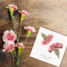 Rosa Nelken Luxe Moderne Blumenhochzeit Serviette