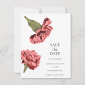 Rosa Nelken Luxe Moderne Blumensträuße Save the Da Einladung (Vorderseite)