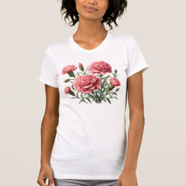 Rosa Nelken schlank T-Shirt