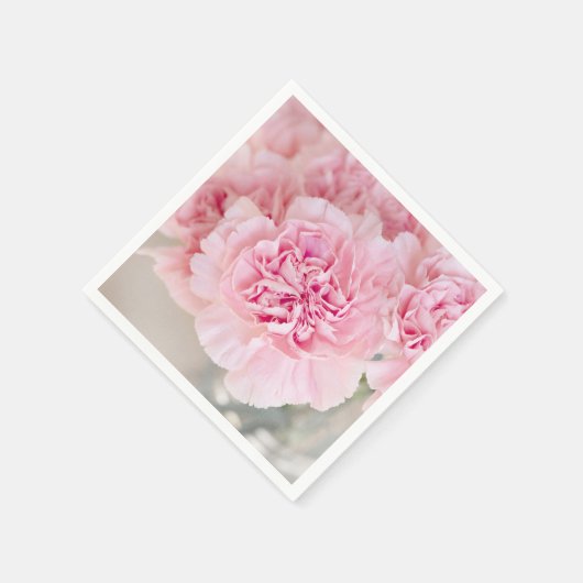 Rosa Nelken Serviette (Ecke)