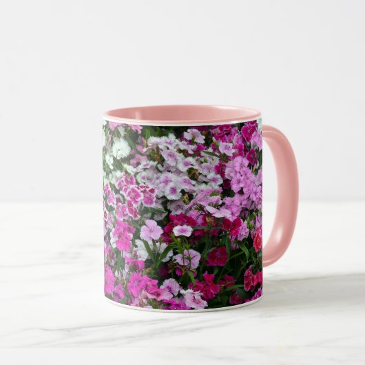 Rosa Nelken Tasse (VorderseiteRechts)