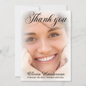 Rosa Nelken Weiße Fotos Gedenkstätte Dankeskarte (Vorderseite)