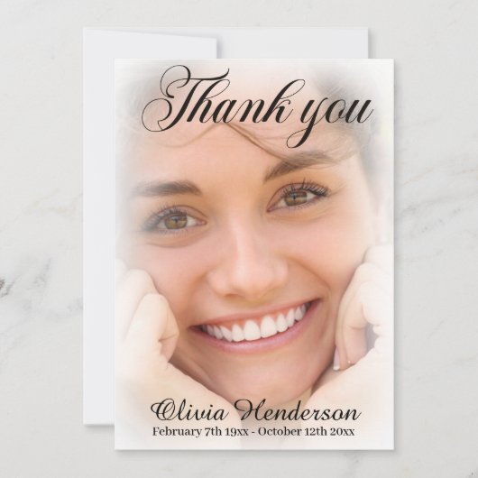 Rosa Nelken Weiße Fotos Gedenkstätte Dankeskarte (Vorderseite)