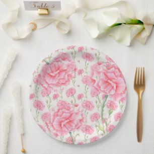 Rosa Nelkenhochzeit  Pappteller