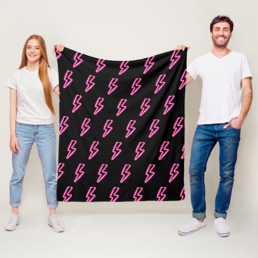Rosa Neon-Blitz-Muster Fleecedecke (Beispiel)