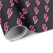 Rosa Neon-Blitz-Muster Geschenkpapier (Rolleneckpunkt)