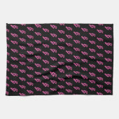 Rosa Neon-Blitz-Muster Geschirrtuch (Horizontal)