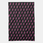 Rosa Neon-Blitz-Muster Geschirrtuch (Vertikal)